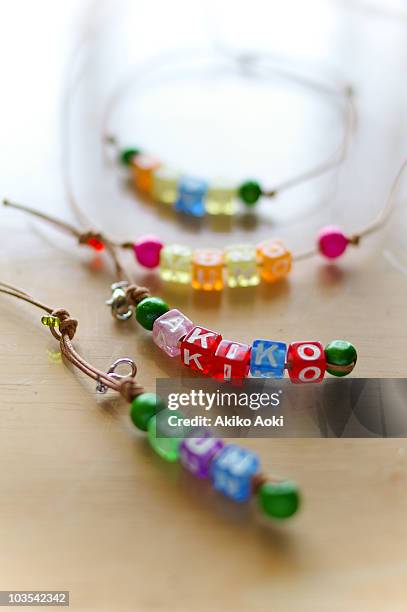 Friendship Bracelet Letter Beads Various Other Stock Photo