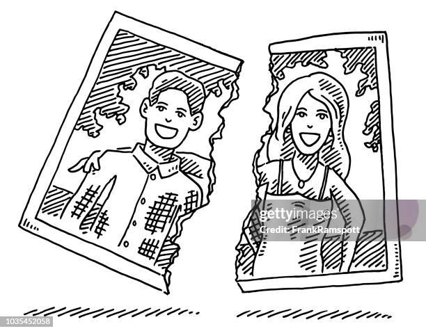 konzeptpapier scheidung paar zeichnung drucken - divorce stock-grafiken, -clipart, -cartoons und -symbole
