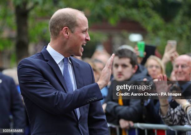 The Duke of Cambridge at the unveiling of a sculpture of Frank Foley at Mary Stevens Park, Stourbridge.