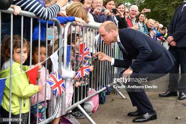 Prince William, Duke of Cambridge meets members of the public after unveiling a new sculpture of Major Frank Foley by artist Andy de Comyn on...