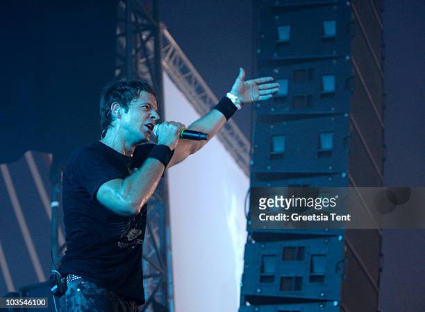 Rob Swire of Pendulum performs on day three of the Lowlands Festival 2010 on August 22, 2010 in Biddinghuizen, Netherlands.
