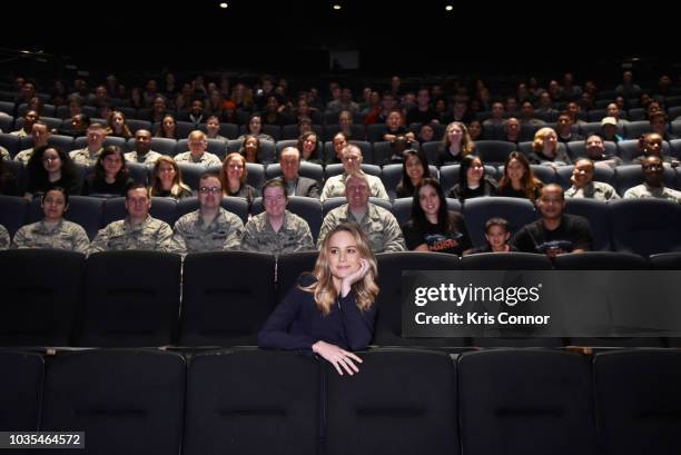 Brie Larson attends Marvel Studios' "CAPTAIN MARVEL" Teaser Trailer Launch at National Air & Space Museum on September 18, 2018 in Washington, DC.