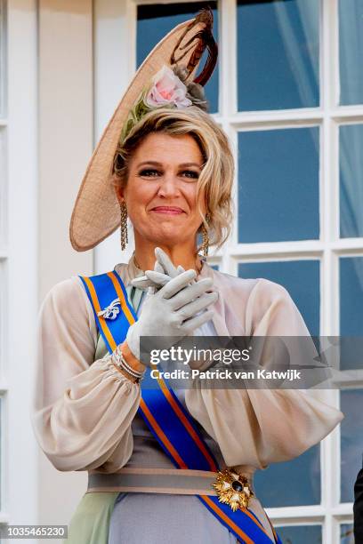 Queen Maxima of The Netherlands at Palace Noordeine for the annual opening of the Parliamental year Prinsjesdag on September 18, 2018 in The Hague,...