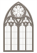 Medieval Gothic stained glass window