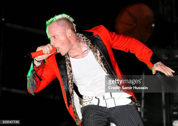 Keith Flint of The Prodigy performs during Day two of V Festival 2010 on August 22, 2010 in Chelmsford, England.
