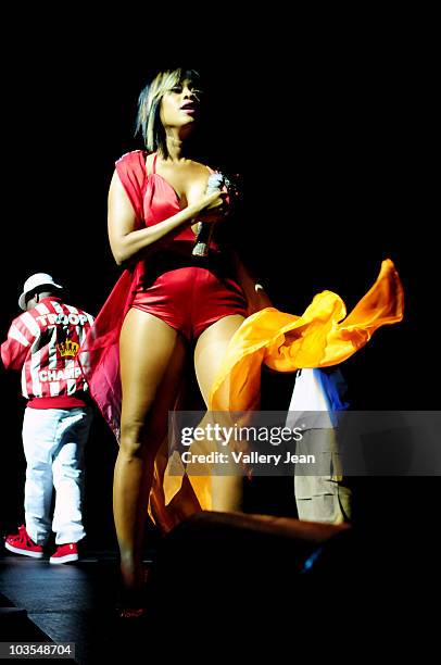 Rapper Trina performs during the Summer Jam Concert at the James L. Knight Center on August 21, 2010 in Miami, Florida.