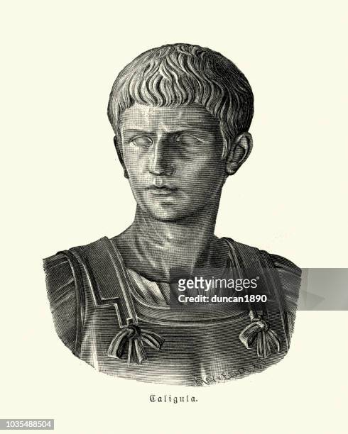 ilustraciones, imágenes clip art, dibujos animados e iconos de stock de antigua roma, calígula, emperador romano - caligula