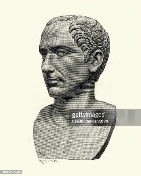 古代ローマのユリウス ・ カエサルの胸像 - ジュリアス シーザー点のイラスト素材／クリップアート素材／マンガ素材／アイコン素材