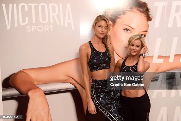 Victoria's Secret Angel Martha Hunt and trainer Andrea Rogers attend Train Like an Angel at Table 399 on September 18, 2018 in New York City.