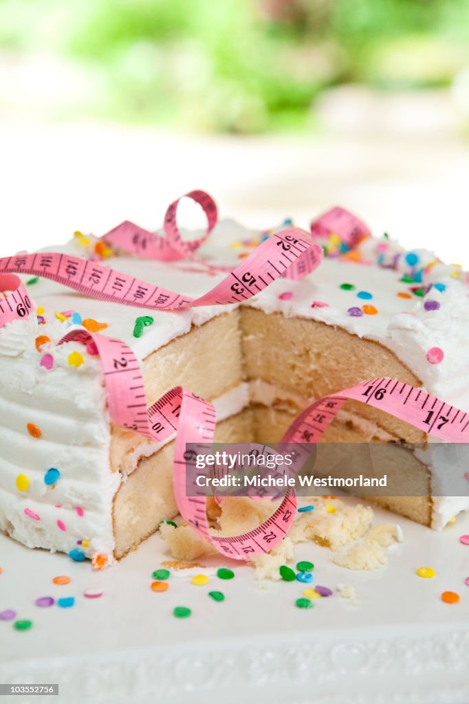 Tape Measure Wrapped Around Cake