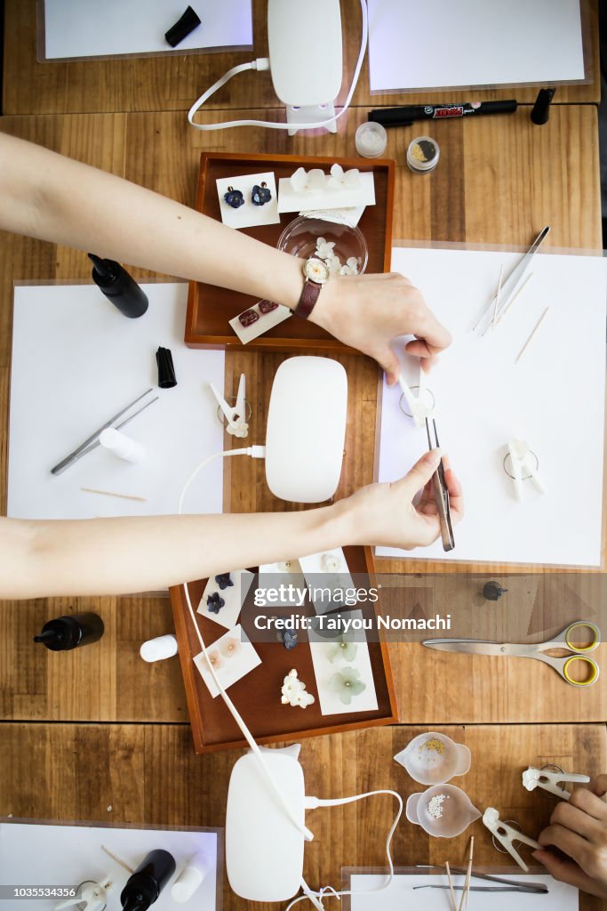 Ladies Making Women Making Accessories High-Res Stock Photo - Getty Images