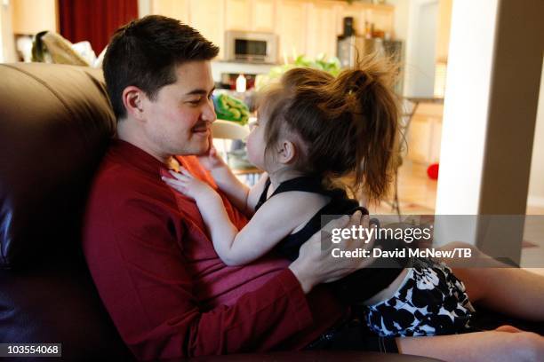 Thomas Beatie and his wife Nancy go about daily life with two-year-old daughter Susan Juliette Beatie and one-year-old son Austin Alexander Beatie...