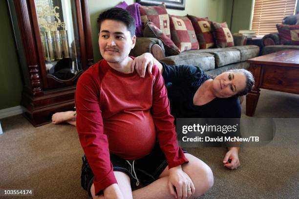 Thomas Beatie and his wife Nancy go about daily life with two-year-old daughter Susan Juliette Beatie and one-year-old son Austin Alexander Beatie...