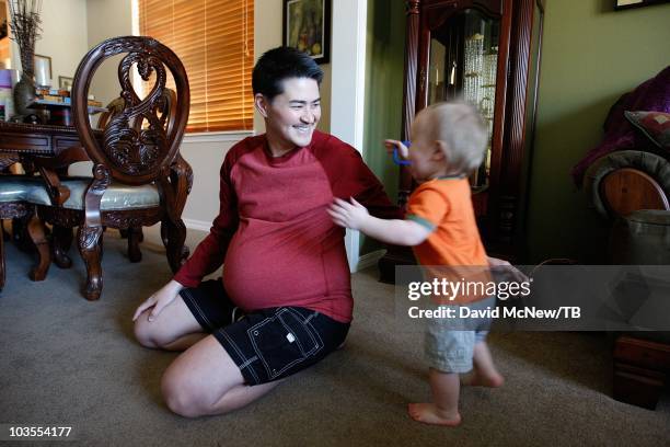 Thomas Beatie and his wife Nancy go about daily life with two-year-old daughter Susan Juliette Beatie and one-year-old son Austin Alexander Beatie...
