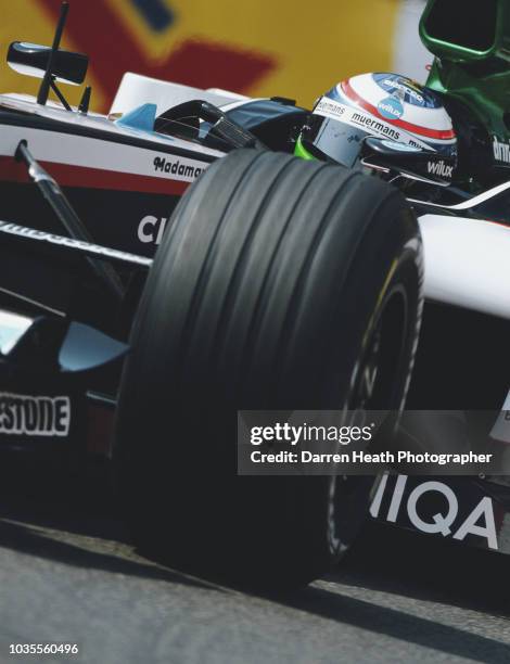 Gianmaria Bruni of Italy drives the Minardi Cosworth Minardi PS04B Cosworth V10 during practice for the Formula One Monaco Grand Prix on 20 May 2004...