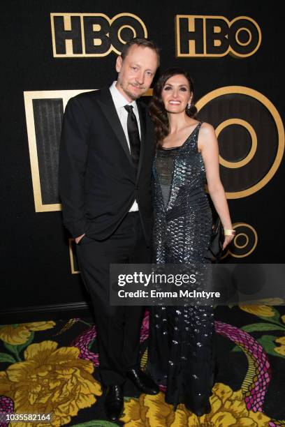 Alec Berg and Michele Maika arrive at HBO's Post Emmy Awards Reception at the Plaza at the Pacific Design Center on September 17, 2018 in Los...