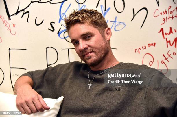 Brett Young Visits Music Choice at Music Choice on September 18, 2018 in New York City.