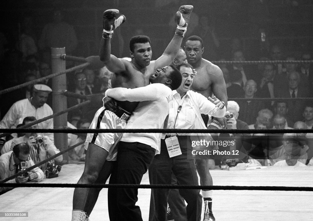 Muhammad Ali after his rematch with boxer Sonny Liston.