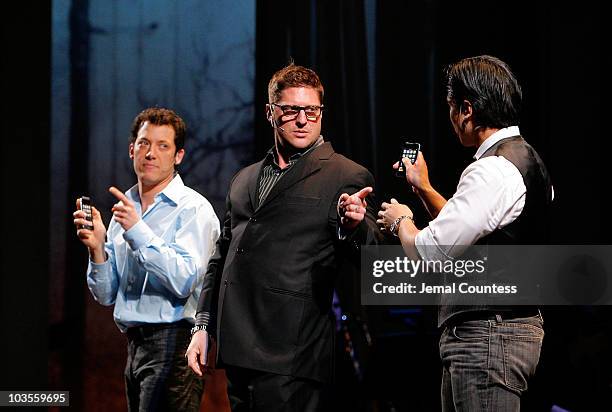 Actors John Tartaglia, Christopher Sieber and Jose Llana perform "Matchmaker, Matchmaker" during the 2009 Broadway Backwards at the American Airlines...
