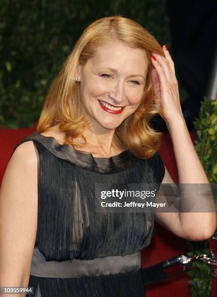 Actress Patricia Clarkson arrives at the 2009 Vanity Fair Oscar Party Hosted By Graydon Carter at the Sunset Tower on February 22, 2009 in West...