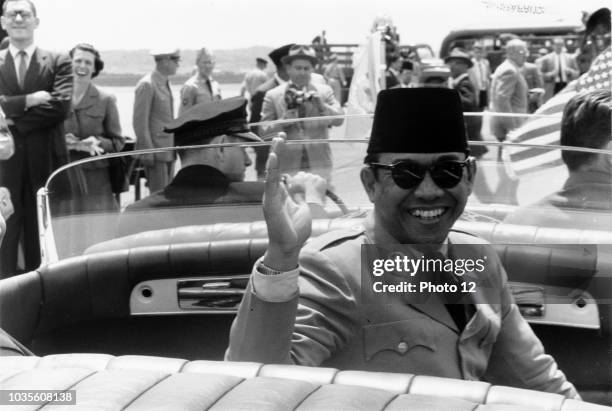 Sukarno in Washington DC. Sukarno was the first President of Indonesia. He was the leader of his country's struggle for independence from the...