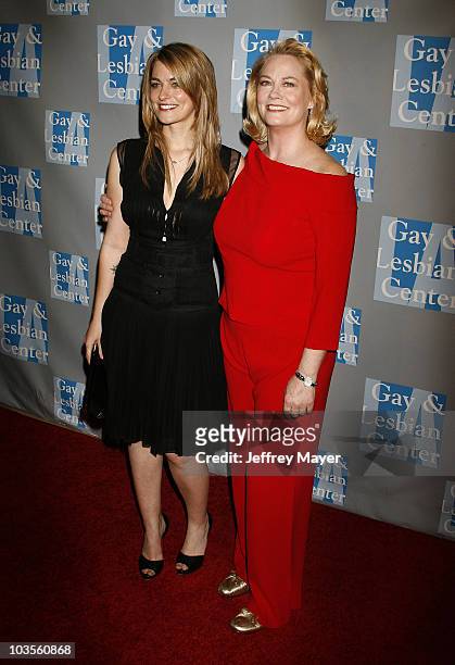 Actresses Clementine Ford and Cybill Shepherd arrive at An Evening With Women: Celebrating Art, Music, & Equality at The Beverly Hilton Hotel on...