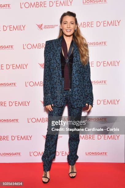 Blake Lively attends "L'Ombre D'Emilie - A Simple Favor" Paris Premiere at Cinema UGC Normandie on September 18, 2018 in Paris, France.