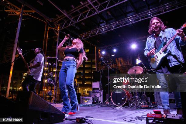 Abby Anderson performs onstage during Whiskey Jam series '18 outdoor concert at Losers Bar & Grill on September 17, 2018 in Nashville, Tennessee.