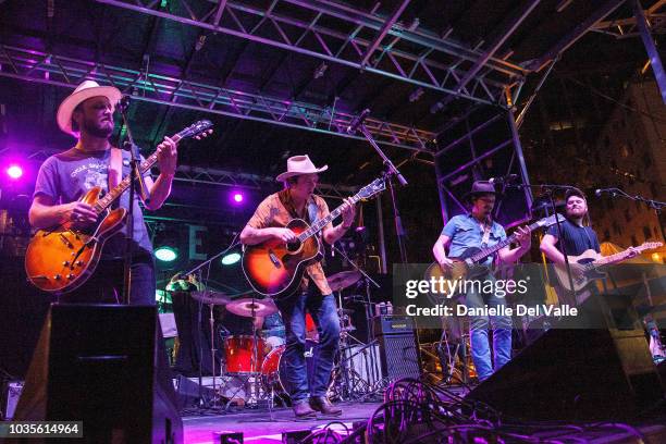 The Wild Feathers perform onstage during Whiskey Jam series '18 outdoor concert at Losers Bar & Grill on September 17, 2018 in Nashville, Tennessee.