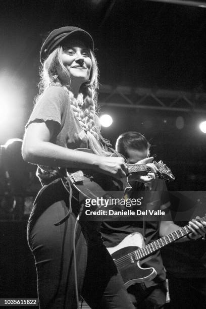 Hannah Mulholland of Runaway June performs onstage during Whiskey Jam series '18 outdoor concert at Losers Bar & Grill on September 17, 2018 in...