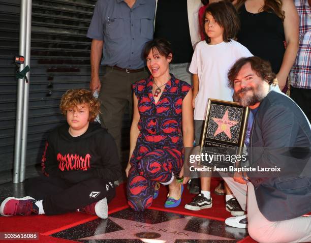 Jack Black and his family are honoured with a star on the hollywood Walk of Fame on September 18, 2018 in Los Angeles, California.