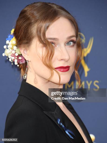 Evan Rachel Wood attends the 70th Emmy Awards at Microsoft Theater on September 17, 2018 in Los Angeles, California.