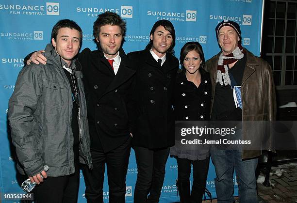 Alex Frost, Adam Scott, Lee Toland Krieger, Brittany Snow and J.k. Simmons attend the premire of "The Vicious Kind" during the 2009 Sundance Film...