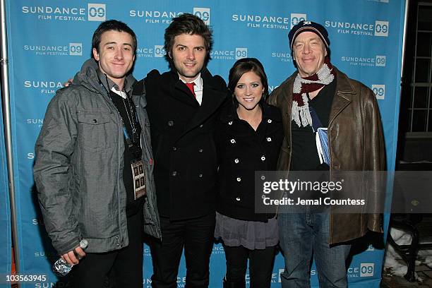 Actors Alex Frost, Adam Scott, Brittany Snow and J.K. Simmons attend the premire of "The Vicious Kind" during the 2009 Sundance Film Festival at...