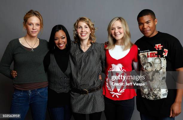 Actress Ally Walker, actress Sonequa Marti, writer/director Emily Abt, actress Louisa Krause and actor Gaius Charles pose for a portrait during the...