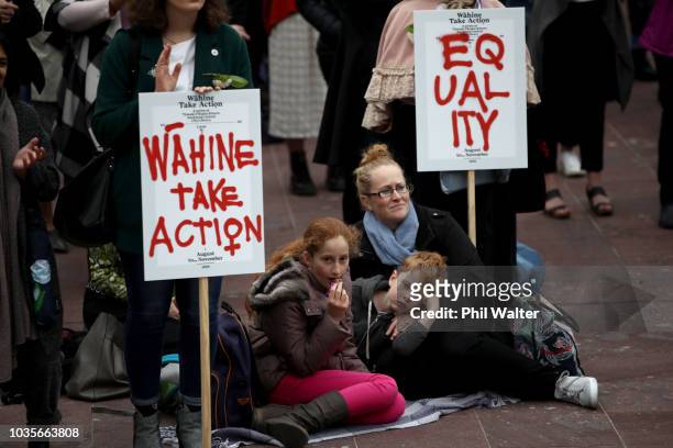 People attend the Womens Suffrage Sunrise Celebration at Aotea Square on September 19, 2018 in Auckland, New Zealand. This year marks the 125th...