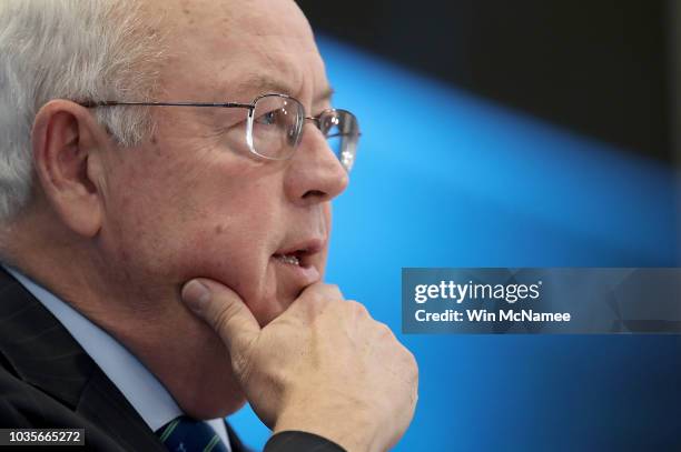 Former Independent Counsel Ken Starr answers questions during a discussion held at the American Enterprise Institute September 18, 2018 in...