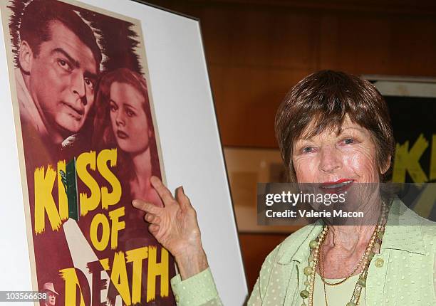Actress Coleen Gray attends AMPAS Screening of "Kiss of Death" on August 23, 2010 in Beverly Hills, California.