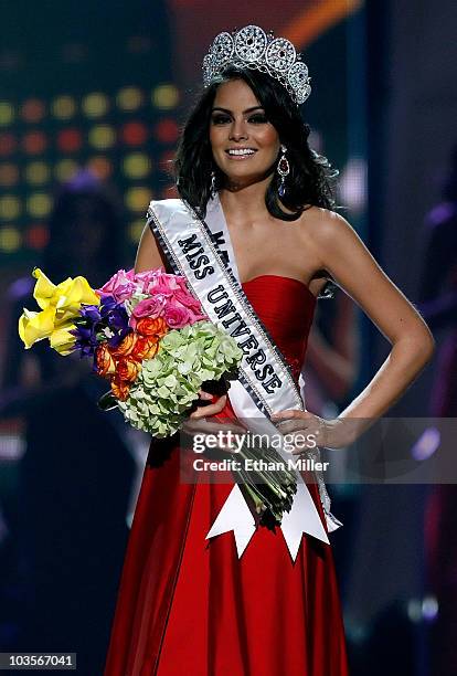 Miss Mexico 2010, Jimena Navarrete, walks the stage after being named the 2010 Miss Universe during the 2010 Miss Universe Pageant at the Mandalay...