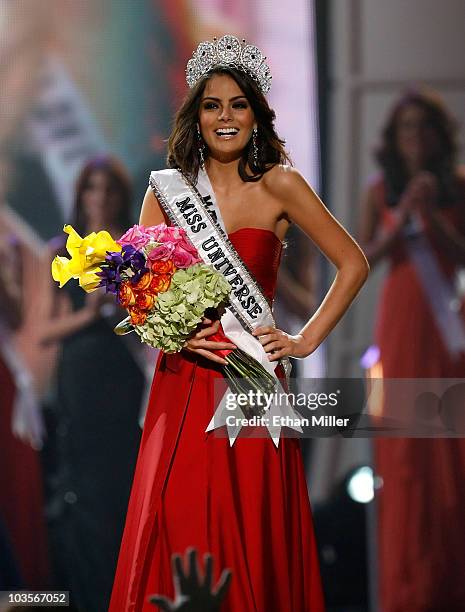 Miss Mexico 2010, Jimena Navarrete, walks the stage after being named the 2010 Miss Universe during the 2010 Miss Universe Pageant at the Mandalay...