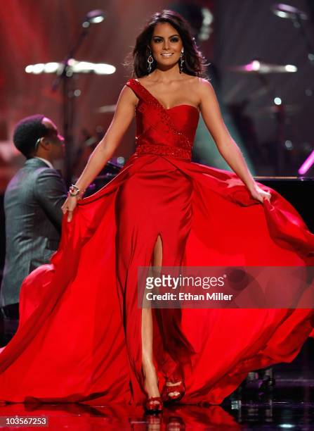 Miss Mexico 2010, Jimena Navarrete, competes in the evening gown competition during the 2010 Miss Universe Pageant at the Mandalay Bay Events Center...