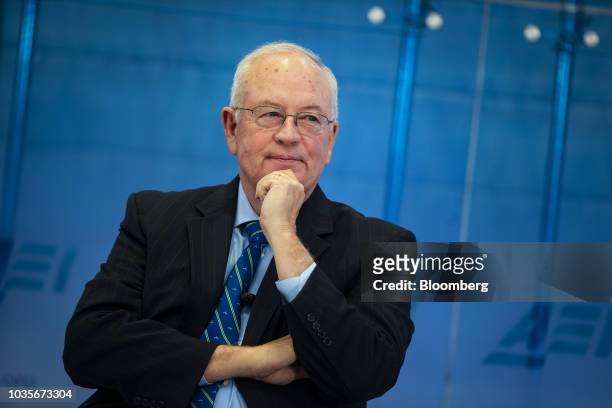 Ken Starr, former independent counsel who investigated former U.S. President Bill Clinton, listens during an American Enterprise Institute event in...