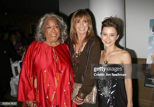 Actors Della Reese, Linda Gray and Oleysa Rulin attend the premiere after party for "Expecting Mary" at the Crosby Street Hotel on August 23, 2010 in...