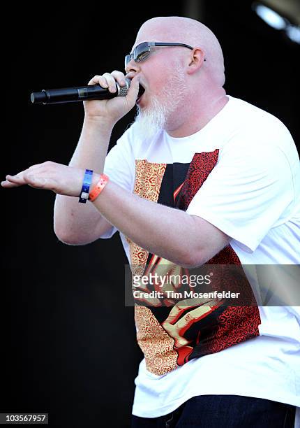Brother Ali performs as part of Rock the Bells 2010 at Shoreline Amphitheatre on August 22, 2010 in Mountain View, California.
