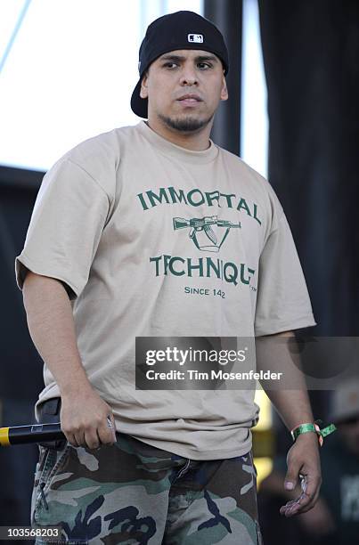 Immortal Technique performs as part of Rock the Bells 2010 at Shoreline Amphitheatre on August 22, 2010 in Mountain View, California.