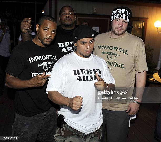 Immortal Technique poses at Rock the Bells 2010 at Shoreline Amphitheatre on August 22, 2010 in Mountain View, California.