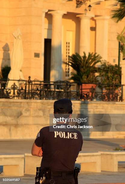 The 19th-century Poseidon Hotel is seen in the morning light on the island of Spetses on August 24, 2010 in Spetses, Greece. The small Greek Island,...