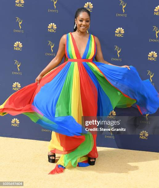Tiffany Haddish arrives at the 70th Emmy Awards on September 17, 2018 in Los Angeles, California.