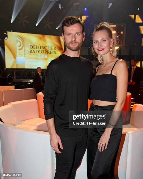 Carolin Niemczyk and Daniel Grunenberg attend the Deutscher Radiopreis at Schuppen 52 on September 6, 2018 in Hamburg, Germany.