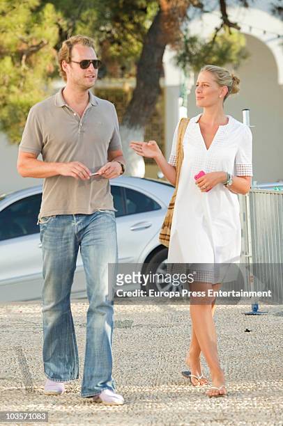 Tatiana Blatnik and her brother on August 24, 2010 in Spetses, Greece.